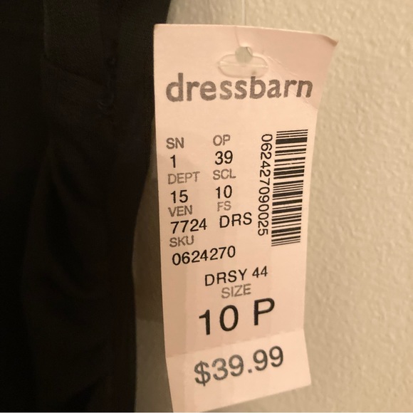Dress Barn Petite Collection Black Cocktail Dress With Straps NWT Size 10P - Picture 3 of 6